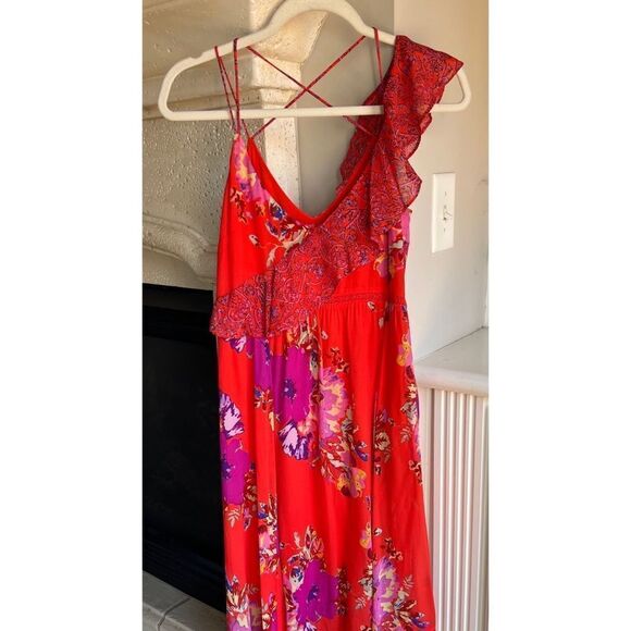 Anthropologie Maeve Grecia Ruffle Floral Silk Dress Size 2 - Picture 8 of 11